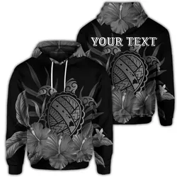 Alohawaii Hoodie - (Personalised) Hawaiian Map Turtle Hibiscus Polynesian Hoodie - White - AH - J4R