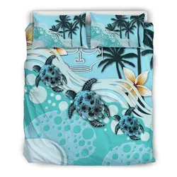 Marquesas Islands Blue Turtle Hibiscus Bedding Set All Over Prints