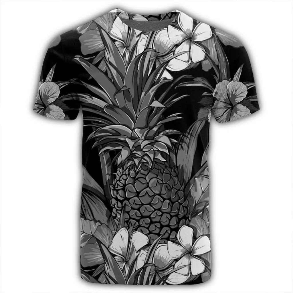 Hawaiian Hibiscus Plumeria And Pineapple Polynesian T-Shirt - AH