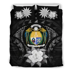 Nauru Gray Hibiscus Bedding Set 