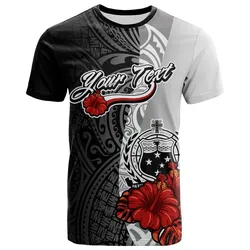 Samoa Polynesian Custom Personalised T-Shirt - Coat Of Arms With Hibiscus White - BN12