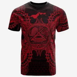 American Samoa American Samoa Seal Map Polynesian Tattoo Red Unisex 3D T-Shirt All Over Print ONCBJ