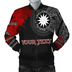 Nauru Polynesian Personalised Mens Bomber Jacket - Polynesian Chain Style