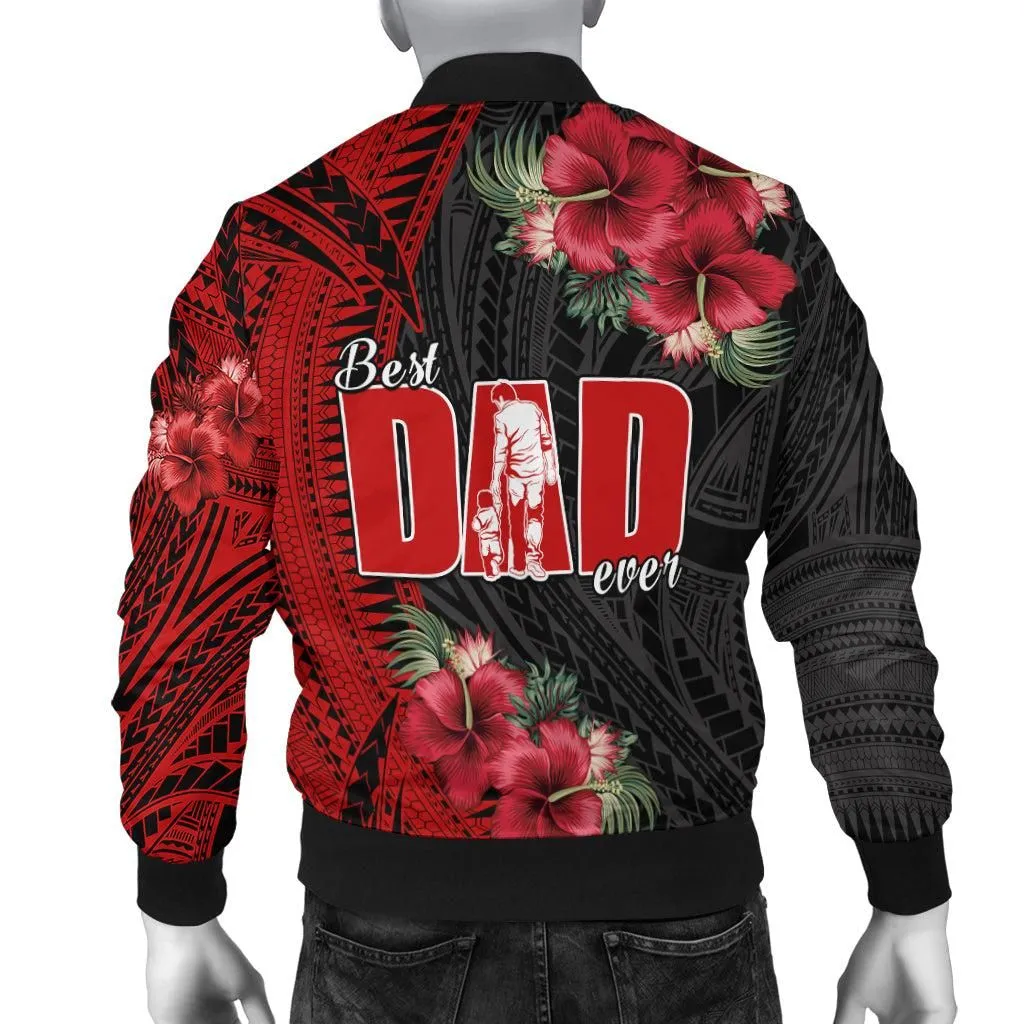 Happy Fathers Day Bomber Jacket Polynesian Best Dad Ever LT13