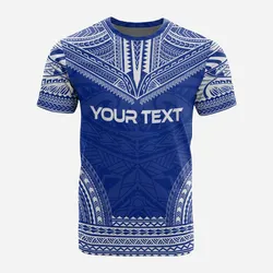Chuuk Custom Personalised T Shirt - Chuuk Flag Polynesian Chief Tattoo Blue Version