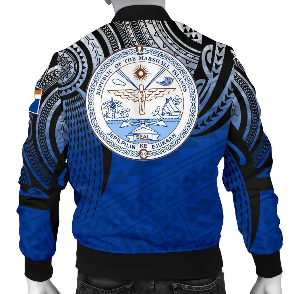 Marshall Islands Polynesian Mens Bomber Jacket - Tattoo Pattern