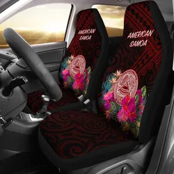 American Samoa car Seat Covers - Coat Of Arm With Polynesian Patterns