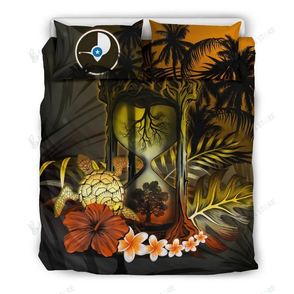 Yap Hibiscus Tree Of Life Hourglass Bedding Set Bedroom Decor