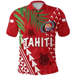 Tahiti Rugby Polo Shirt Coconut Leaves Coconut K13