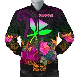FamilyGaterJacket - Bomber Jacket \bPolynesian Hawaii Kanaka Maoli - Summer Hibiscus - BN15