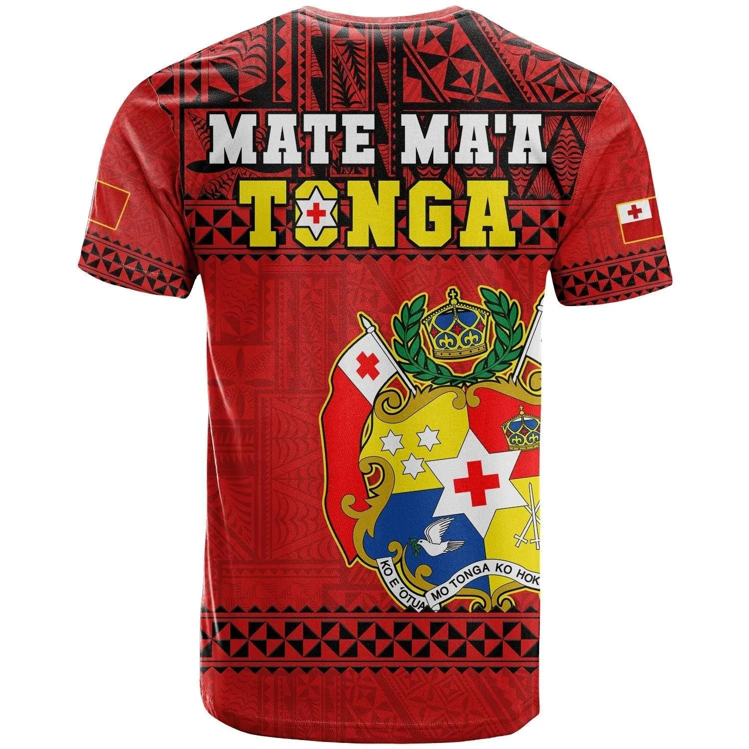 Tonga Rugby T Shirt Mate Maa Tonga Pacific Ngatu Black LT14