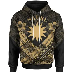 Nauru Polynesian Hoodie- Nauru Gold Seal Camisole Hibiscus Style - BN18