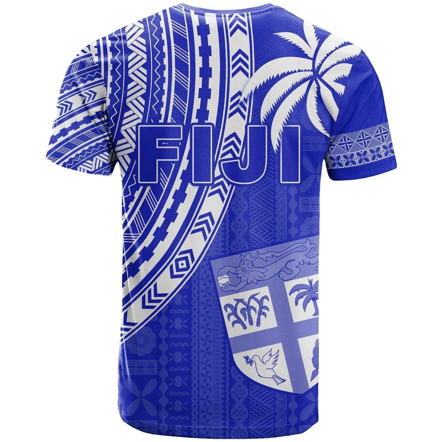 Fiji Rugby Sevens T Shirt Fijian 7s Tapa Polynesian Blue Ver.02 LT13