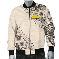 Tokelau Mens Bomber Jacket - The Beige Hibiscus