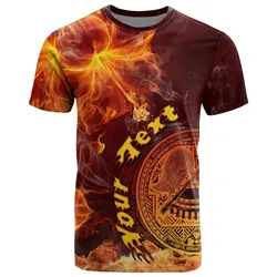 American Samoa Polynesian Custom Personalised T- Shirt - Fire Hibiscus - BN12