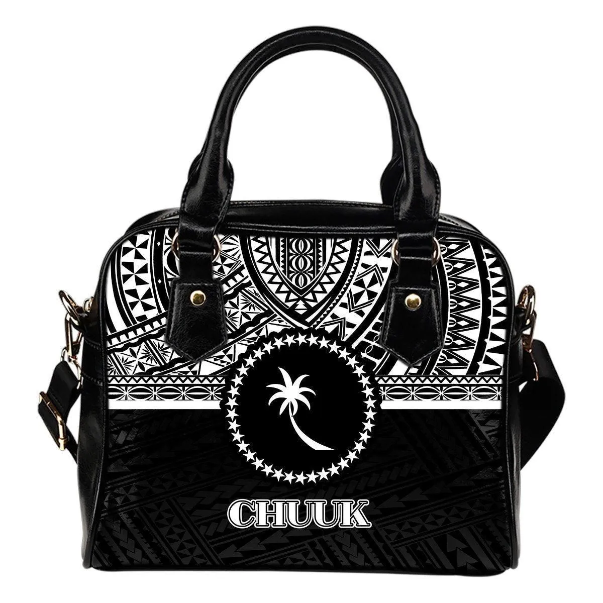 Chuuk Shoulder Handbag - Black White Version