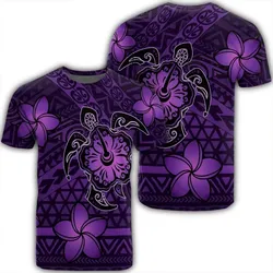 Alohawaii Tee - Hawaii Mix Polynesian Turtle Plumeria T-shirt AH - Nick Style - Purple - J5R