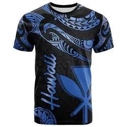 Hawaii Kanaka Maoli Polynesian T Shirt - Poly Tattoo Blue Version