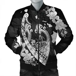 Hawaiian Fish Hook Hibiscus Banzai Surfing Polynesian Bomber Jacket