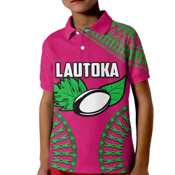 (Custom Personalised And Number) Lautoka Fiji Rugby Polo Shirt KID LT6