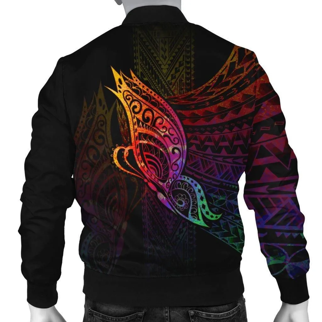 Hawaii Kanaka Maoli Mens Bomber Jacket - Butterfly Polynesian Style