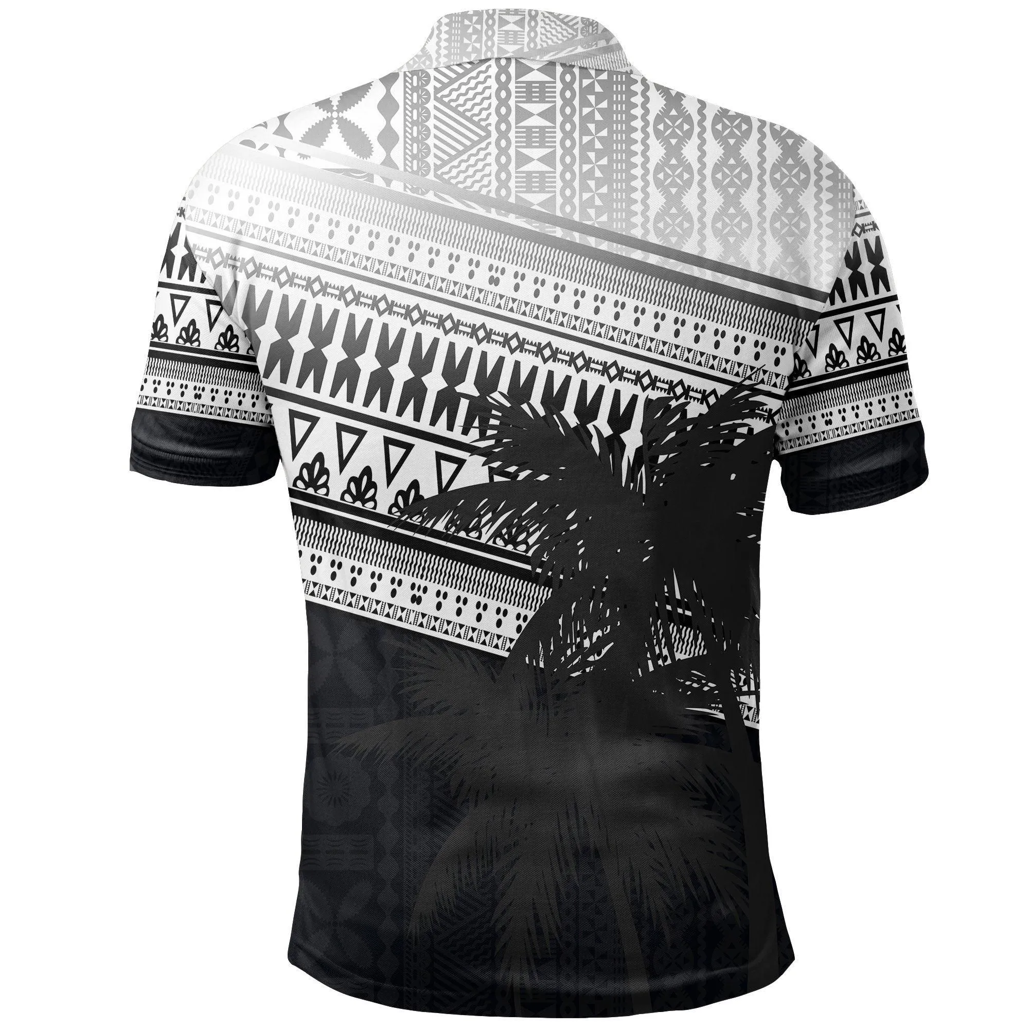 Fiji Rugby Makare And Tapa Patterns Polo Shirt Black
