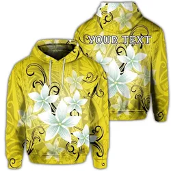 Alohawaii Hoodie - (Personalised) Hawaiian Plumeria Polynesian Hoodie - Yellow - AH - J4R