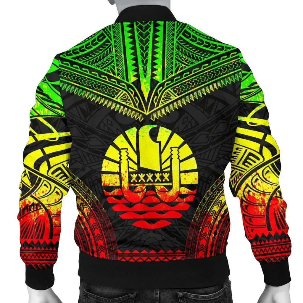 Tahiti Polynesian Chief Men's Bomber Jacket - Reggae Version - Bn10