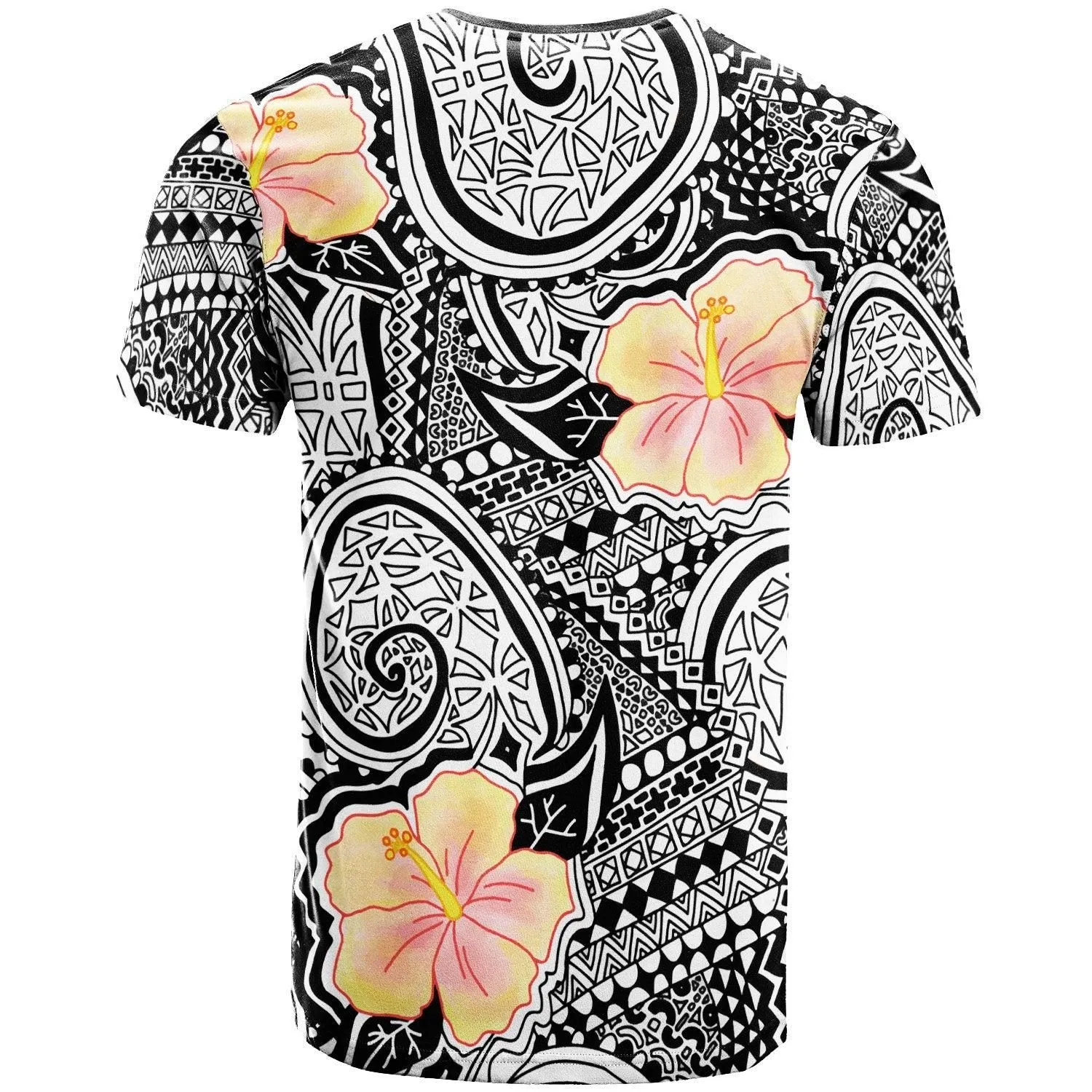 Polynesian Custom Personalised - T- Shirt - Ship Wheel And Tropical Plants