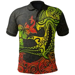 Hawaii Polo Shirt - Polynesian Hammerhead Shark Hibiscus