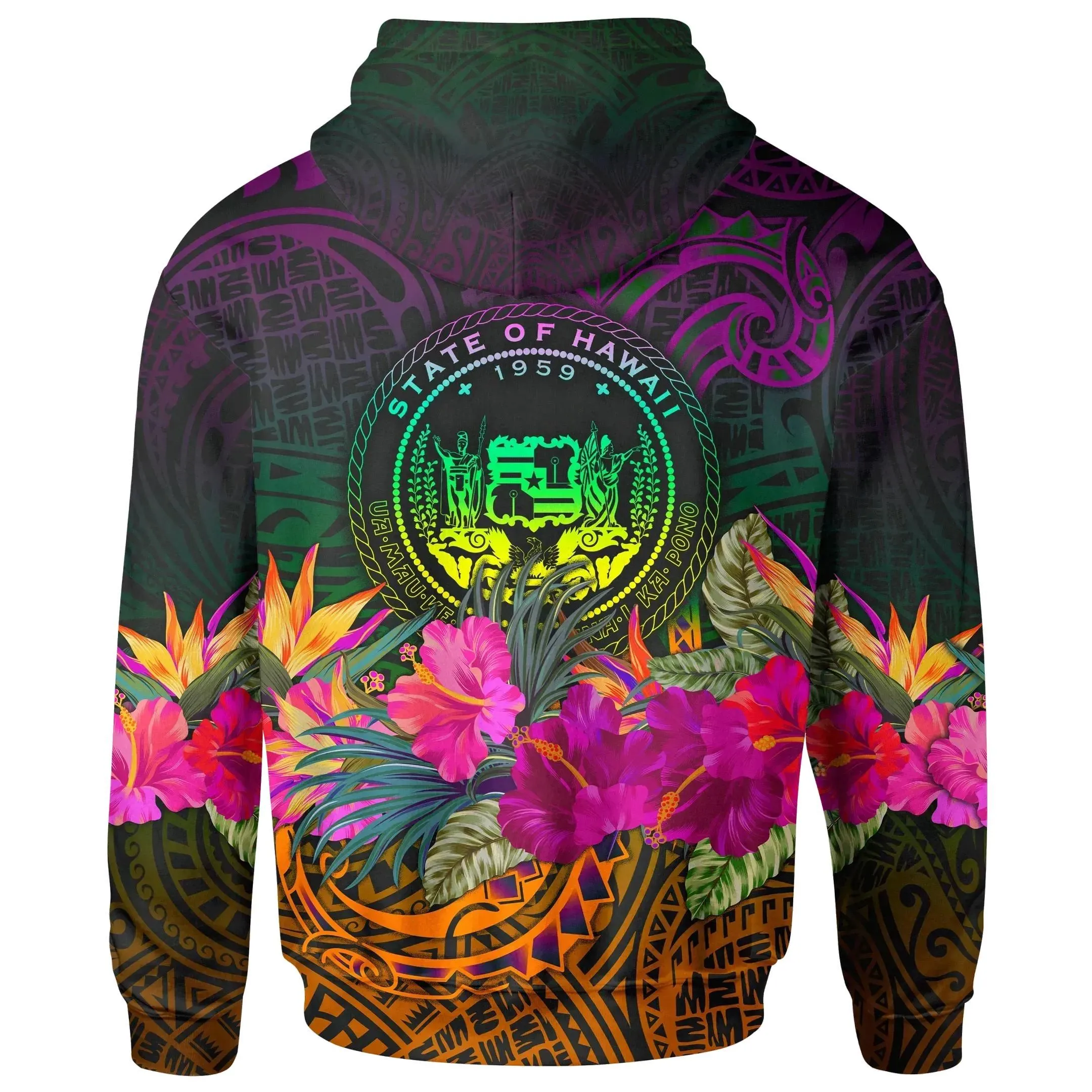 Alohawaii Clothing - Hoodie Polynesian Hawaii - Summer Hibiscus - BN15