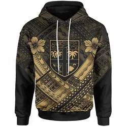 Fiji Polynesian Personalised Hoodie- Fiji Gold Seal Camisole Hibiscus Style - BN18