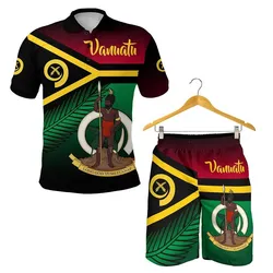Combo Polo Shirt and Men Short Vanuatu Rugby Proud Vibes