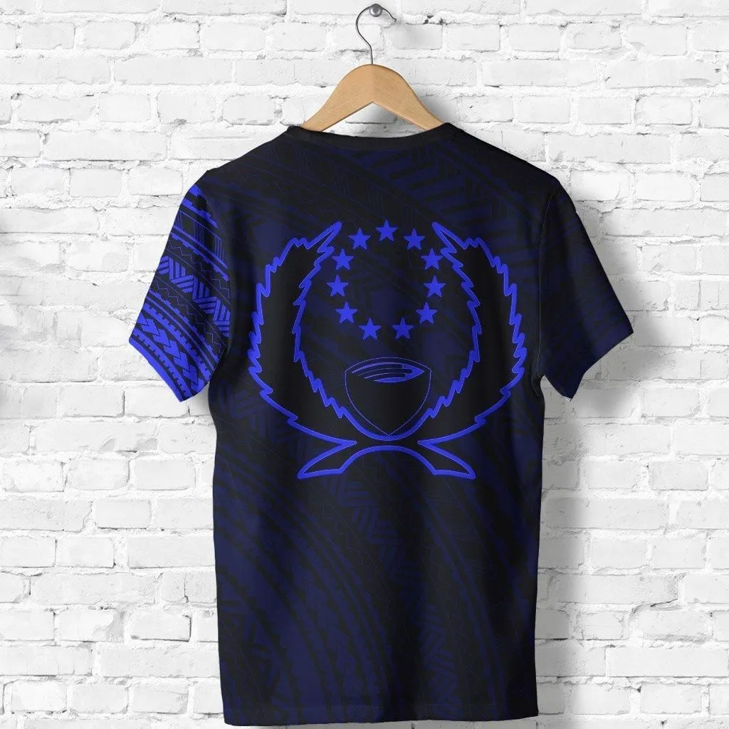 Pohnpei T shirt - Pohnpei Flag Tattoo Style Special Blue