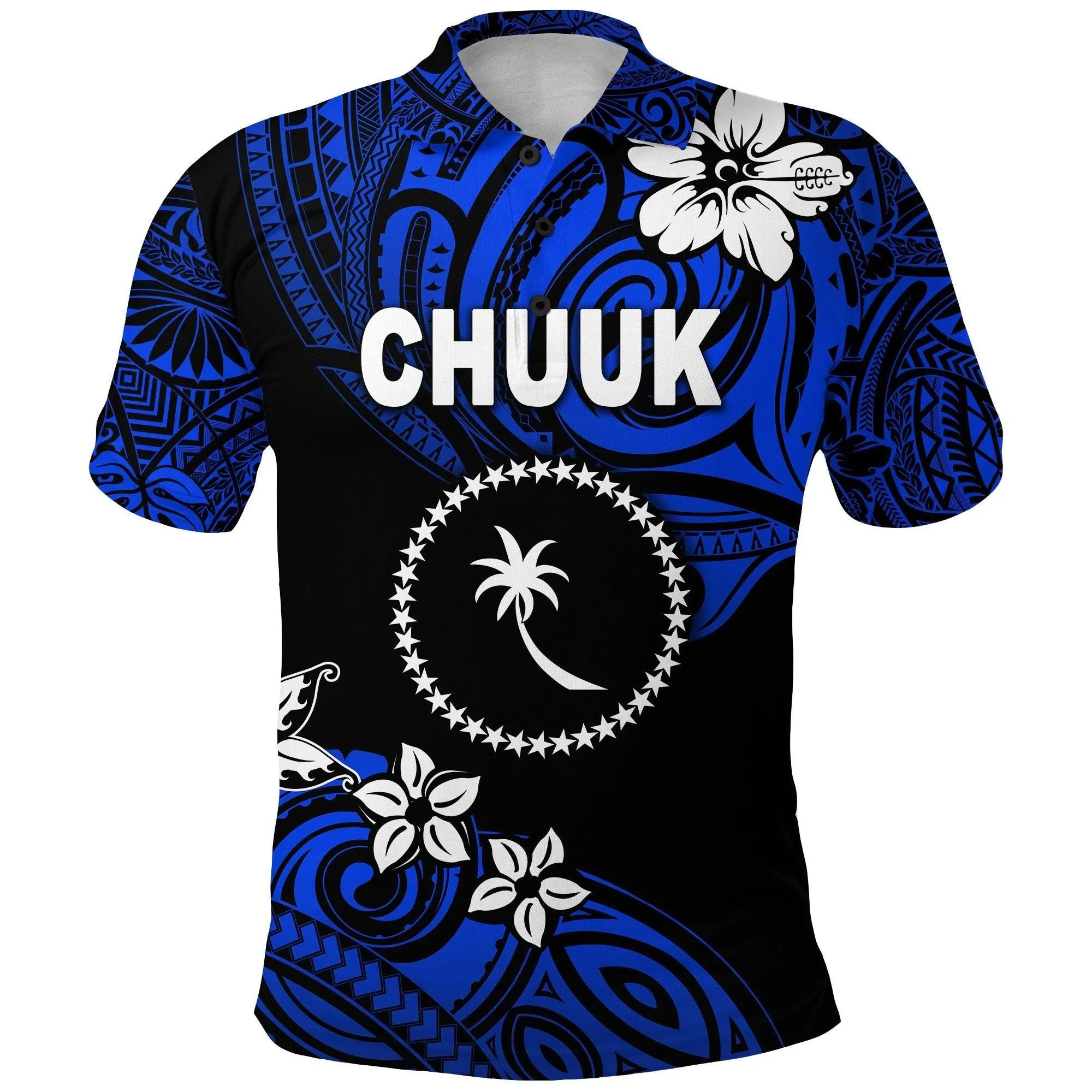 (Custom Personalised) FSM Chuuk Polo Shirt Unique Vibes - Blue LT8