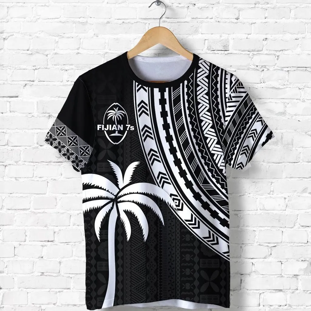 (Custom Personalised) Fiji Rugby Sevens T-Shirt Fijian 7s Tapa Polynesian - Personalized Text and Number LT13