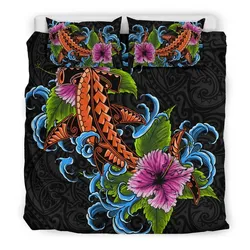 Hawaii Bedding Set - Polynesian Shark Hibiscus - Bn11