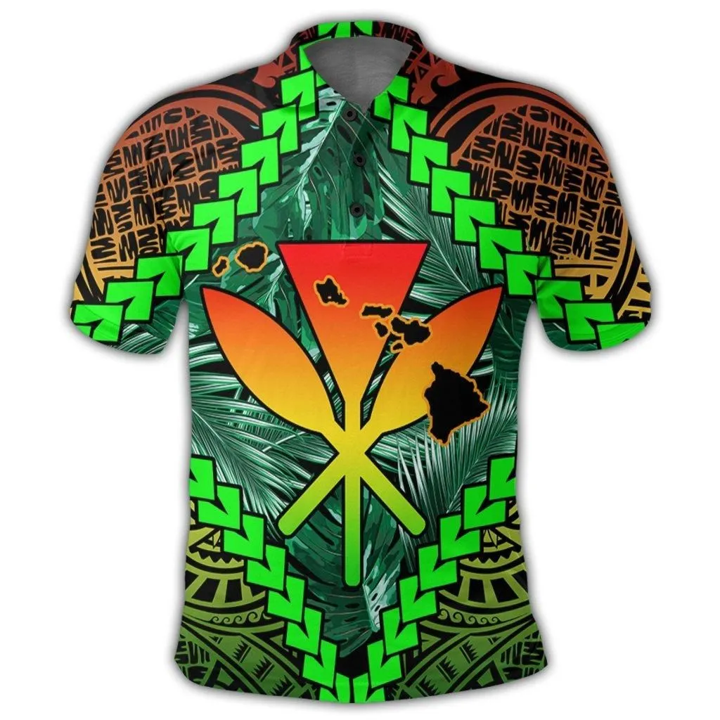 Hawaii Kanaka Kakau Tropical Polynesian Polo Shirt - AH