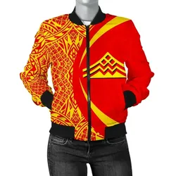 FamilyGaterJacket - Hawaiian Mauna Kea Polynesian Women's Bomber Jacket - Circle Style - AH - J9