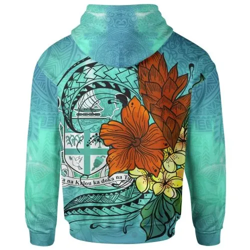 Fiji Hoodie - Tropical Flowers Style
