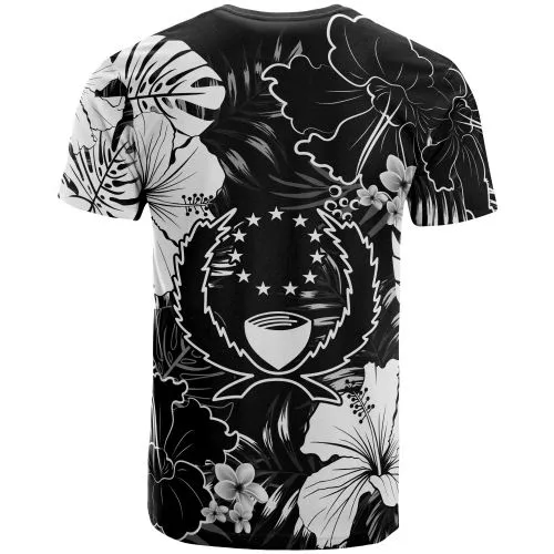 Pohnpei Micronesia T shirt - White Hibiscus Palm Monstera
