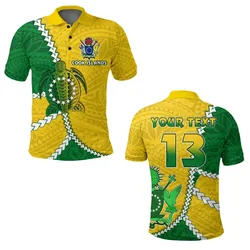 (Custom Personalised) Cook Islands Rugby Polo Shirt Polynesian Turtle - Custom Text and Number LT13
