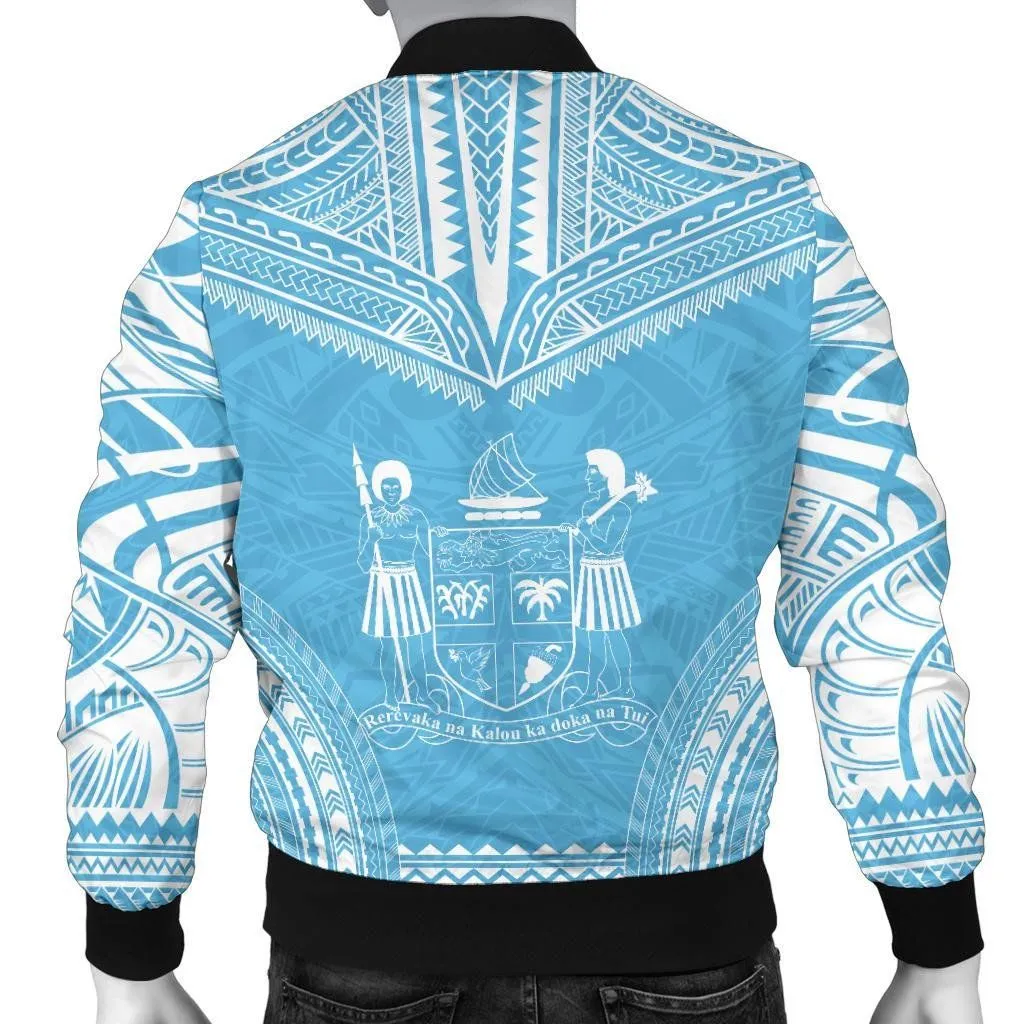 Fiji Flag Polynesian Chief Men's Bomber Jacket - Bn10