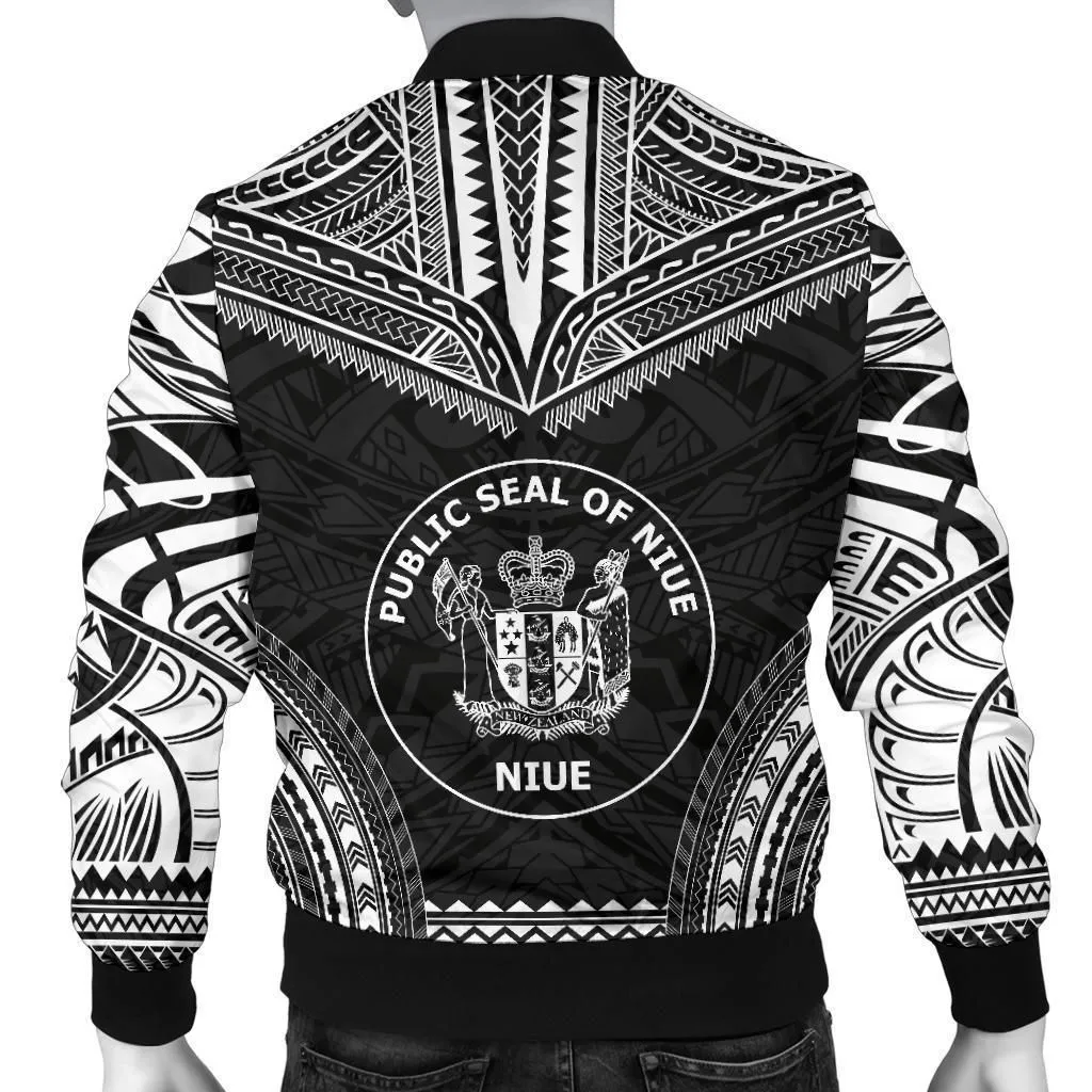 Niue Polynesian Chief Mens Bomber Jacket - Black Version