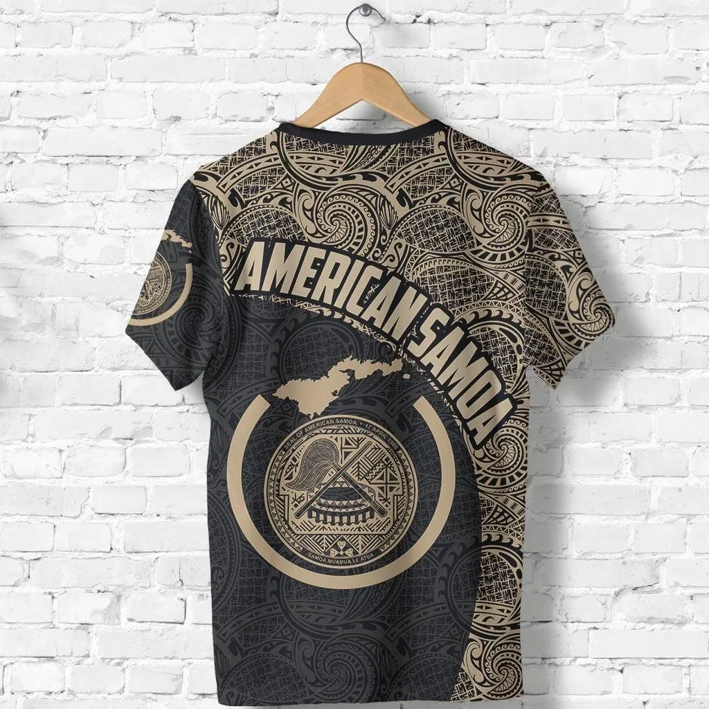 American Samoa T Shirt - American Samoa Seal Map Polynesian Tattoo