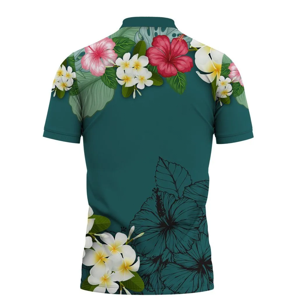 Samoa Polynesian Summer Plumeria Polo Shirt All Over Print