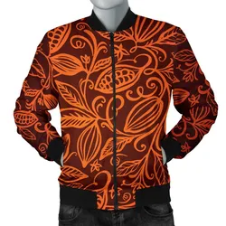 Cocoa Beans Tribal Polynesian Pattern MenS Bomber Jacket