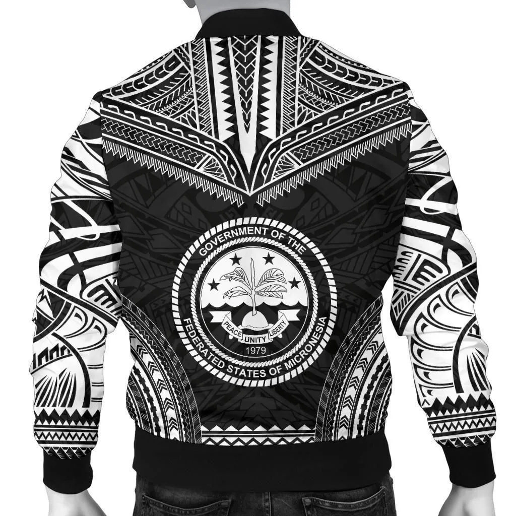 Federated States Of Micronesia Polynesian Chief Mens Bomber Jacket - Black Version