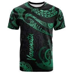 Vanuatu Polynesian T Shirt - Poly Tattoo Green Version