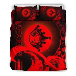 FamilyGater Bedding Set - Cover and Pillow Cases Guam - Hibiscus And Wave Red K7